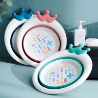 lazychild baby products foldable wash basin feet wash buttocks cartoon household newborn safe non toxic boy girl easy to carry
