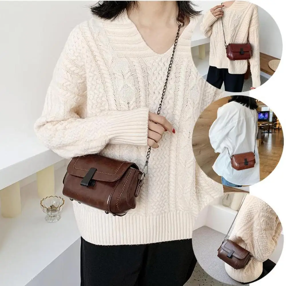 

PU Leather Shoulder Bags New Style Winter Vintage Flap Lock Classic Women Bags Ladies Travel Bags Anniversary Gift