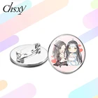Броши и булавки CHSXY Mo Dao Zu Shi, аниме фигурки Q, Wei Wuxian Lan Wangji, арт-картина, стеклянный купол, лацкан, пуговица, милый подарок
