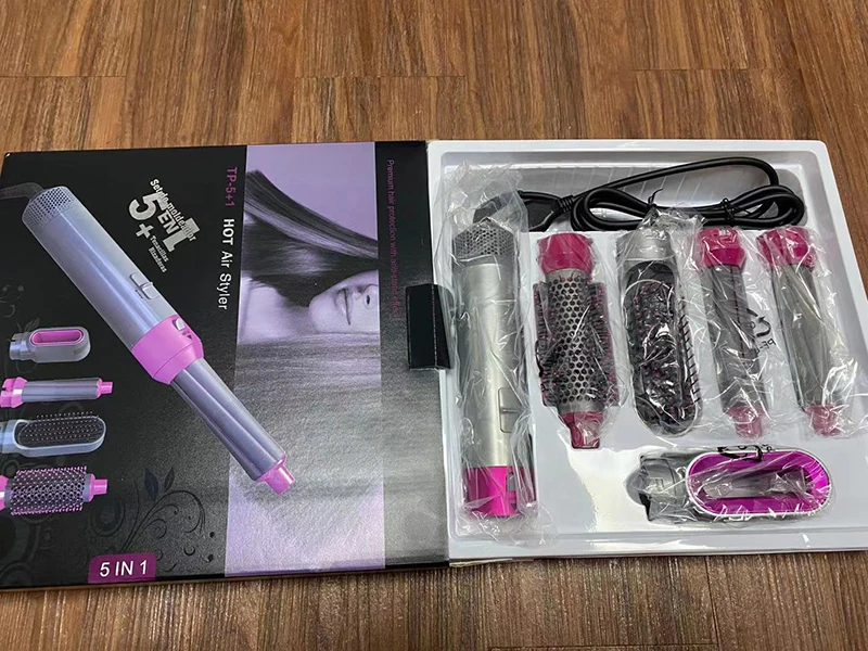 

5 in 1 Hair Dryer Hot Air Brush Electric Hair Blow Dryers Straightener Auto Curler Comb Detachable Hair Styler Styling Tools