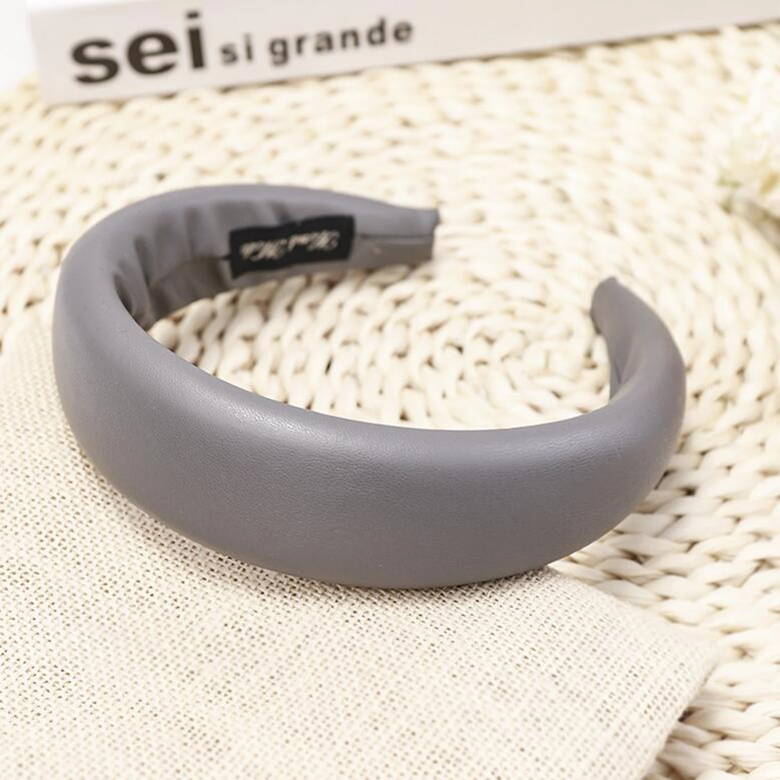 Новая толстая губка оголовье гладкая искусственная кожа Hairband для женщин твердая Осенняя лента для волос широкий тюрбан Украшения для волос оптом