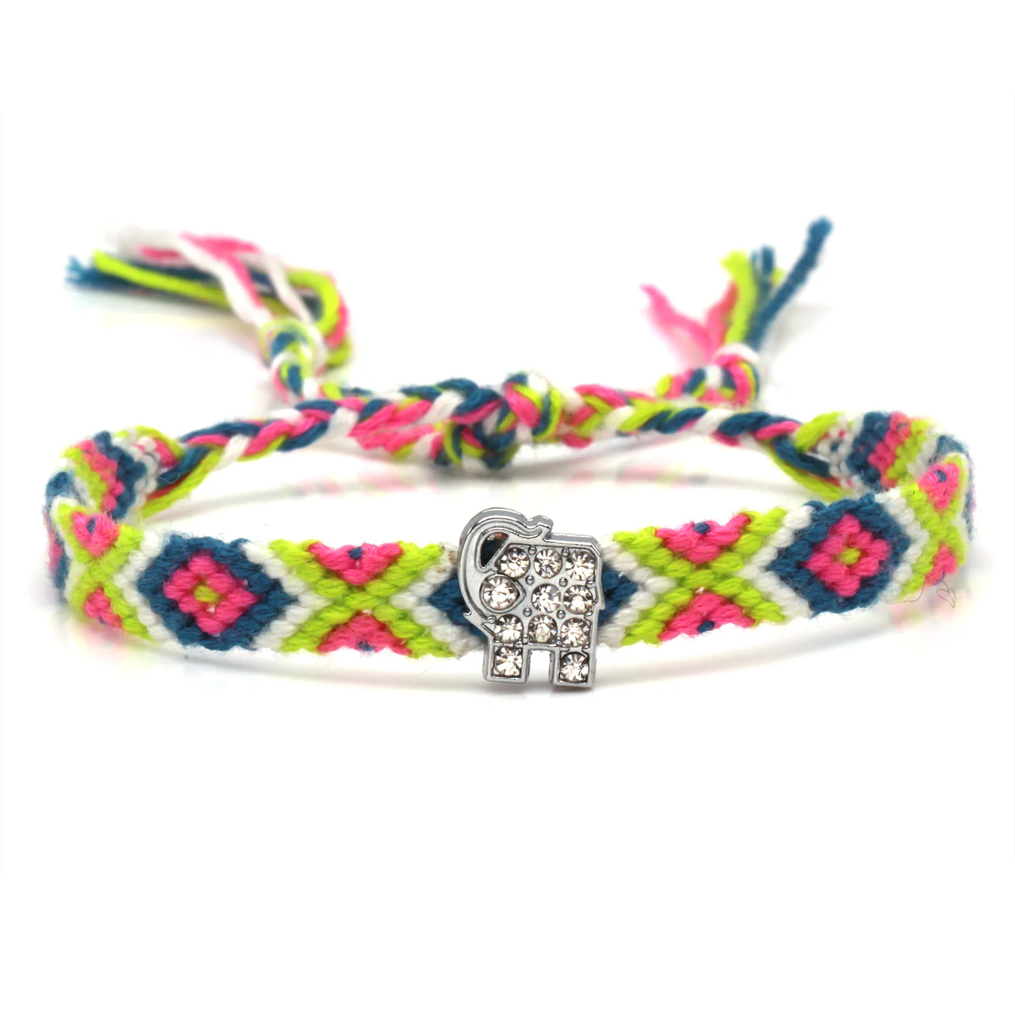 Boho бриллиантовый браслет со слоном талисманом на удачу тканый дружбы для женщин