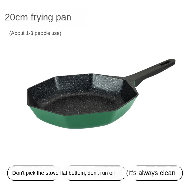 

Light Luxury Nonstick Steak Frying Cooking Pan Household Stove Dual-purpose Frying Green Breakfast Pan Kitchen Supplies LD598