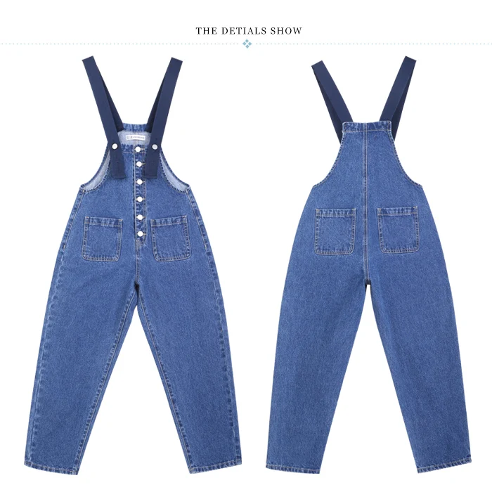 Женские молодежные джинсы-капри LEIJIJEANS, стильные темно-синие свободные джинсы с лямками, повседневная модель 9145 большого размера
