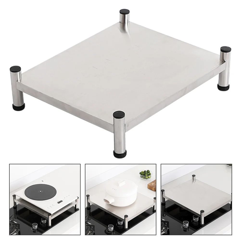 

1pc Stainless Steel Gas Stove Storage Shelf Space-saving Kitchen Cooktop Rack