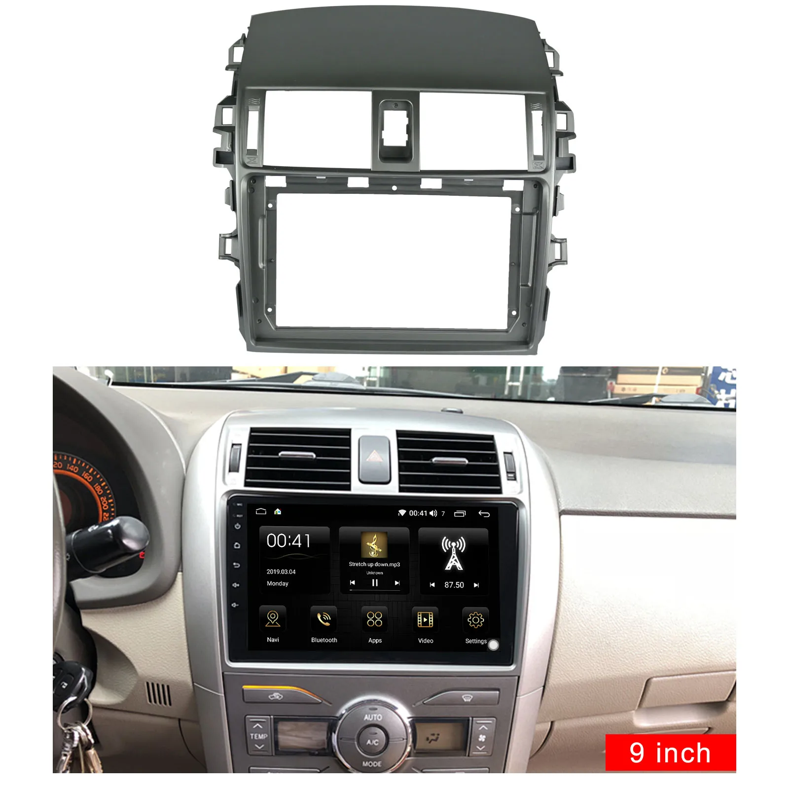 9-дюймовая 2din Автомобильная магнитола Fascia Для TOYOTA Corolla Altis 2009-2013 двойная Din рамка