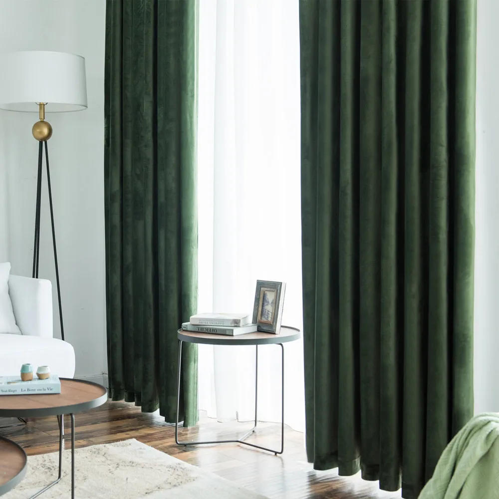 Скандинавская простая однотонная оконная занавеска s роскошная бархатная