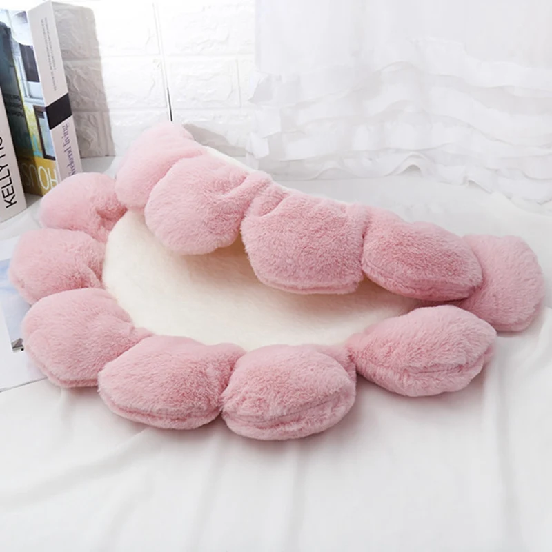 4 цвета теплые флисовые цветок с рисунком собачки и котика коврик круглая кровать