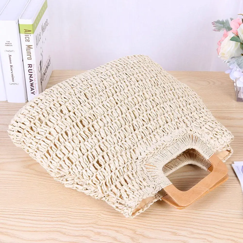 Винтажная богемная вместительная Плетеная соломенная женская сумка ручной