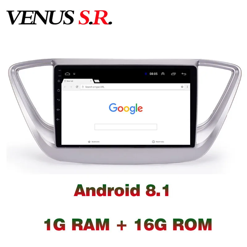 VenusSR Android 8.1 2.5D car dvd for Hyundai Verna Solaris Radio 2010-2017 multimedia headunit GPS stereo gps navigation | Автомобили и