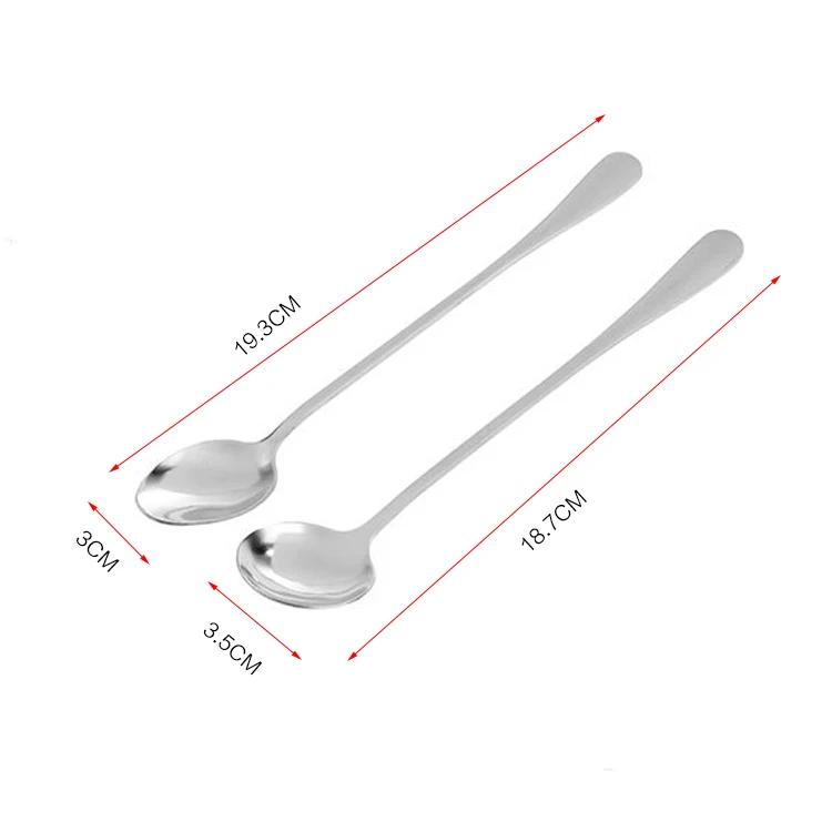 

Teaspoon long handle coffee soup teaspoon kitchen tool stainless steel silver durable