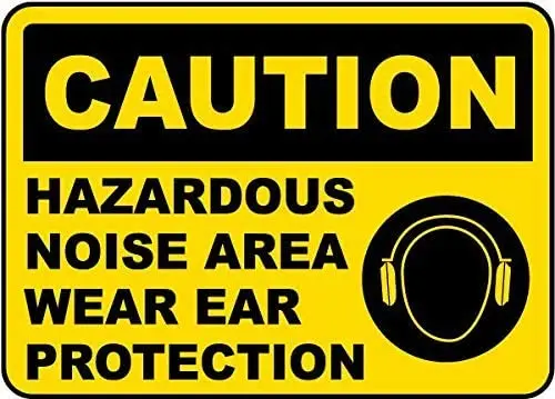 

Metal Tin Sign Wall Decor Man Cave Bar 12 x 8 Inches Caution Hazardous Noise Area Sign Pub Home Garden Dinning Room Shop Plaque