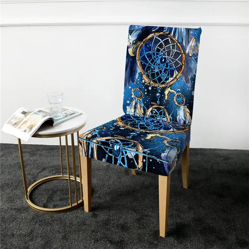 Dreamcatcher 3 BeddingOutlet чехол Ловец снов для обеденного стула, богемная мандала, спандекс, эластичный чехол, анти-грязный чехол для сиденья, Прямая поставка - Цвет: Dreamcatcher 3