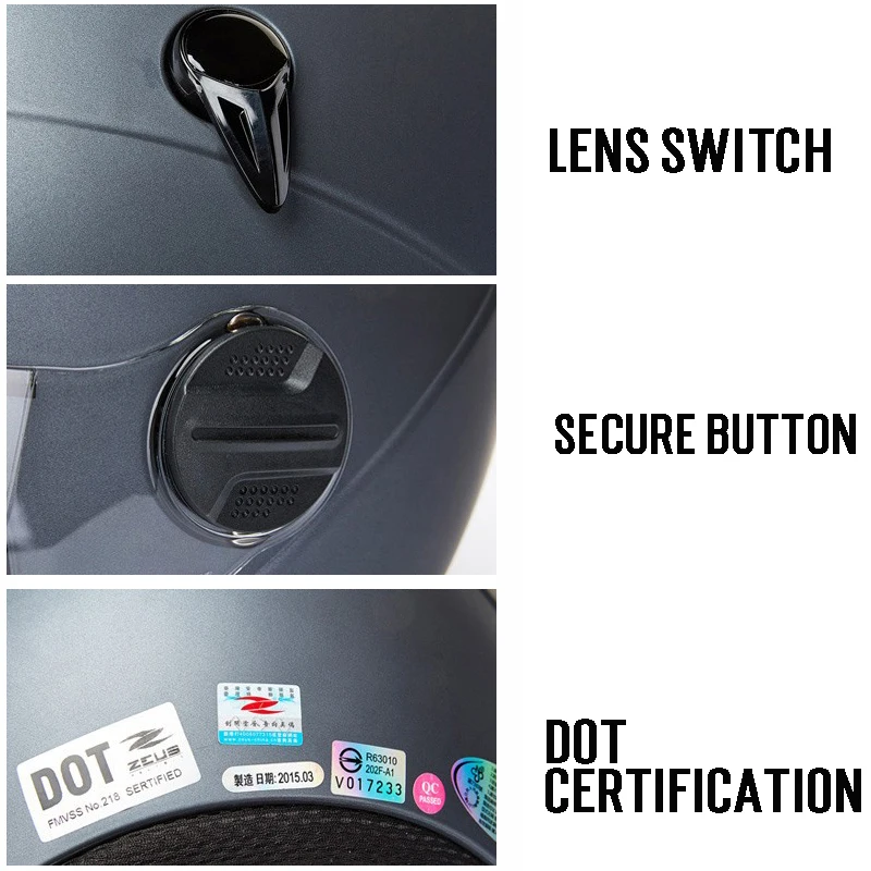 ZEUS мотоциклетный шлем с двойным козырьком четыре сезона съемная подкладка