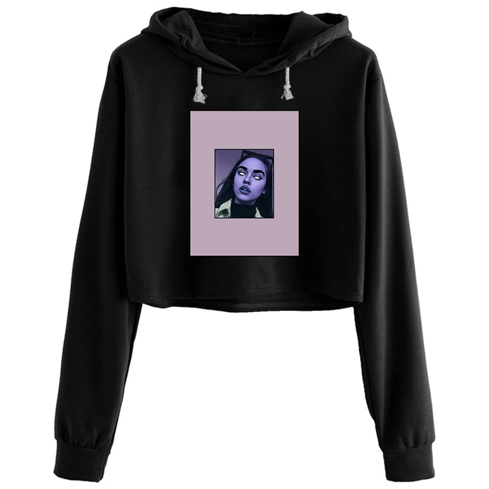 

Aesthetic Girl Crop Hoodies Women Korean Y2k Kawaii Goth Pullover For Girls