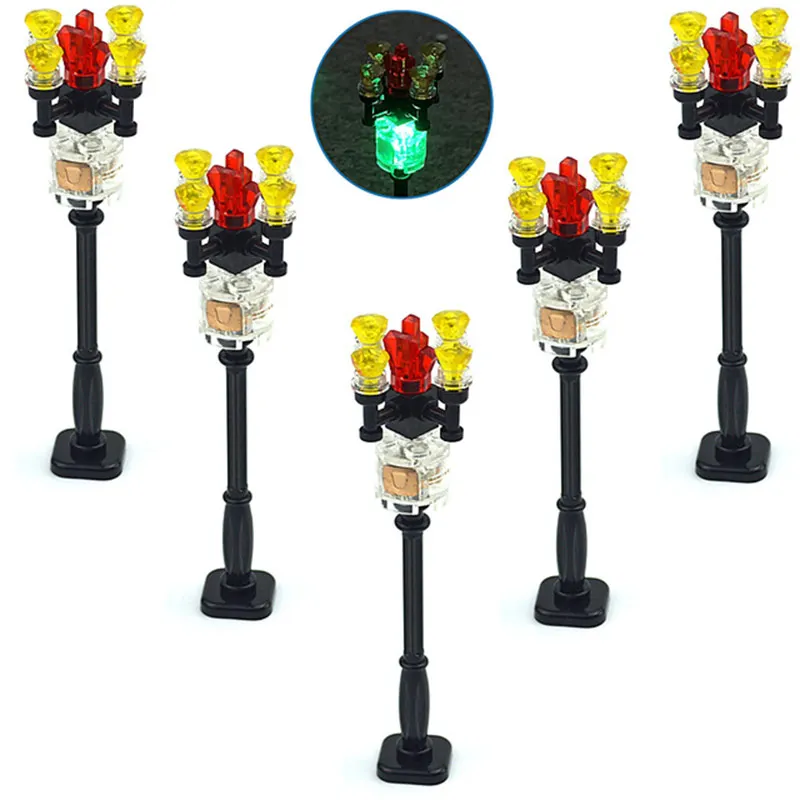 

City Street Light Building Blocks LED Lamps 7 Ports LED USB Light-Emitting Classic Brick Compatible All Brands Mini Model Light