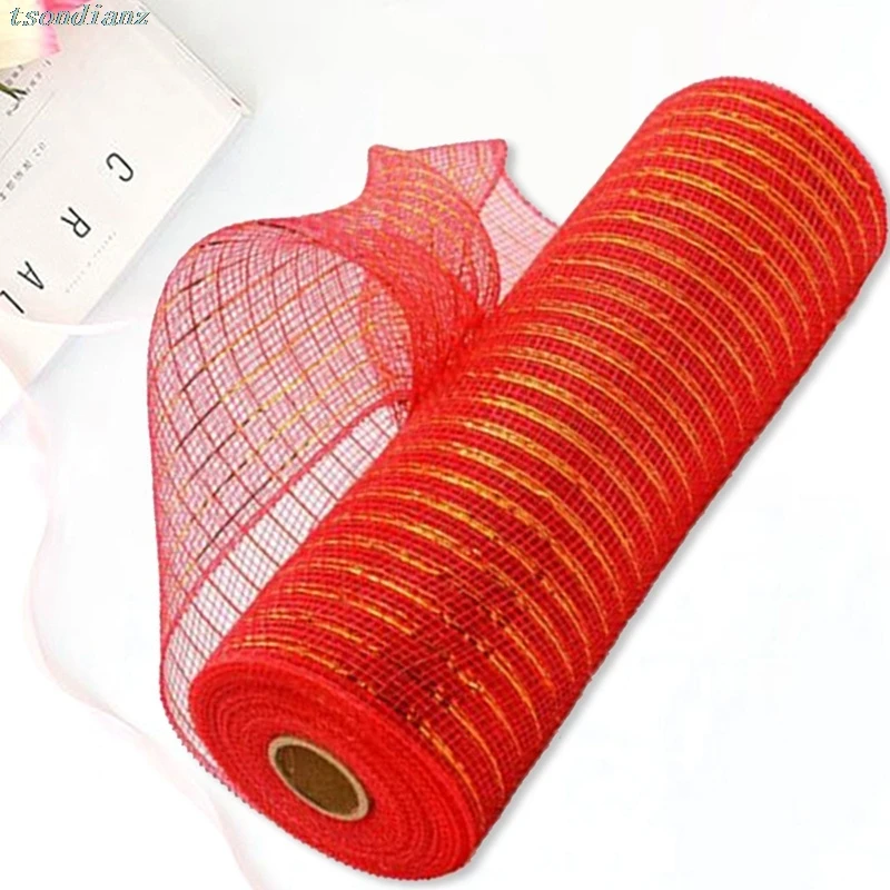 Рождественская декоративная полиэтиленовая сетчатая лента 10 дюймов x 30 футов в