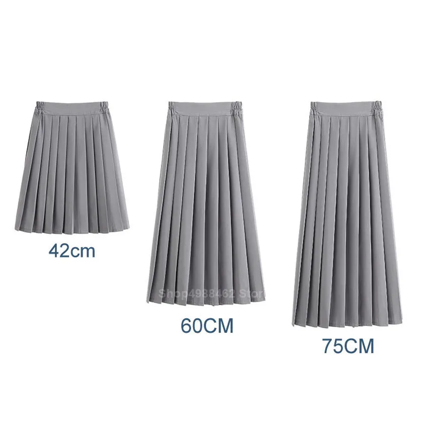 2021 школьная форма с эластичной талией в японском стиле для девочек однотонный