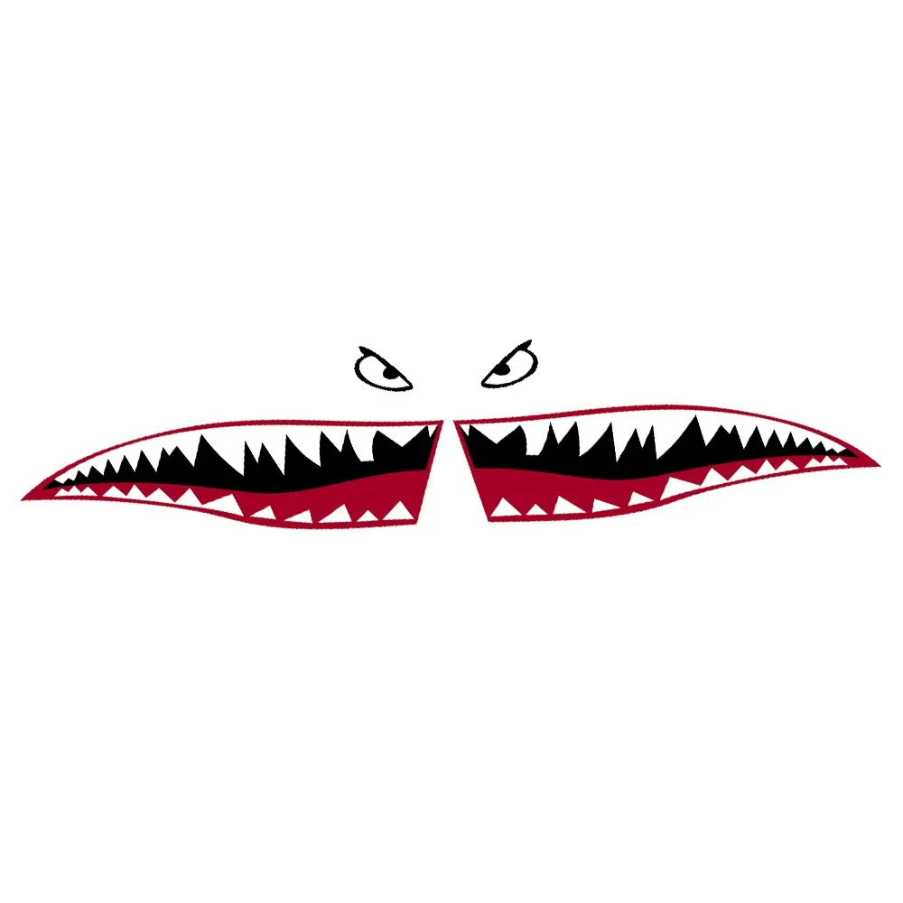 

Pair Shark Teeth Mouth Reflective Decals Sticker Graphics Car Sticker Decals Accessories