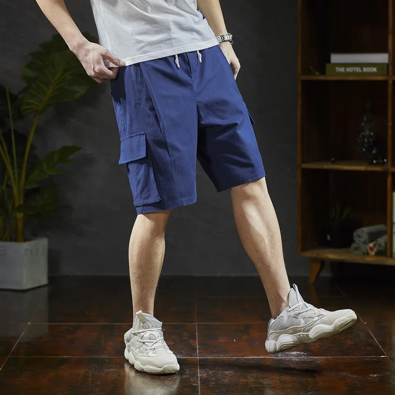 Шорты мужские повседневные с эластичным поясом модные штаны-карго хлопковые