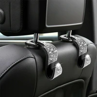 2pcs car seat hook auto coat back universal headrest mount storage holder bling rhinestones hanger car interior accessories