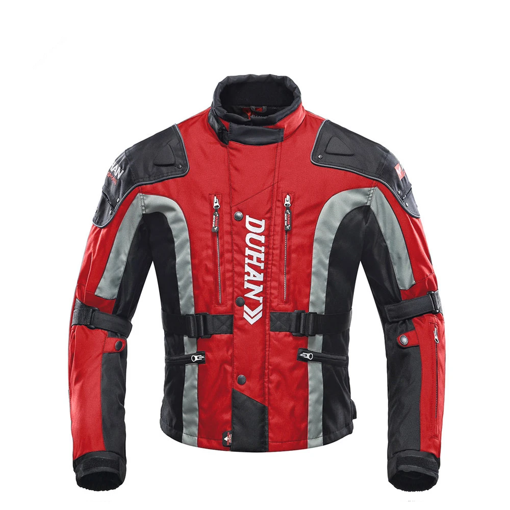 D-023-Jacket-Red DUHAN мотоциклетная куртка для верховой езды ветрозащитная мотоциклетная Защитная Экипировка для всего тела осенне-зимняя мотоциклетная одежда - Цвет: D-023-Jacket-Red