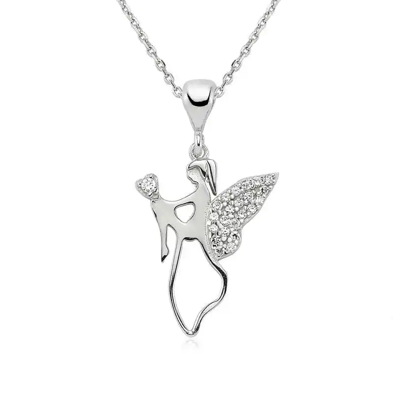 

Silver Angel Mother Lady Necklace