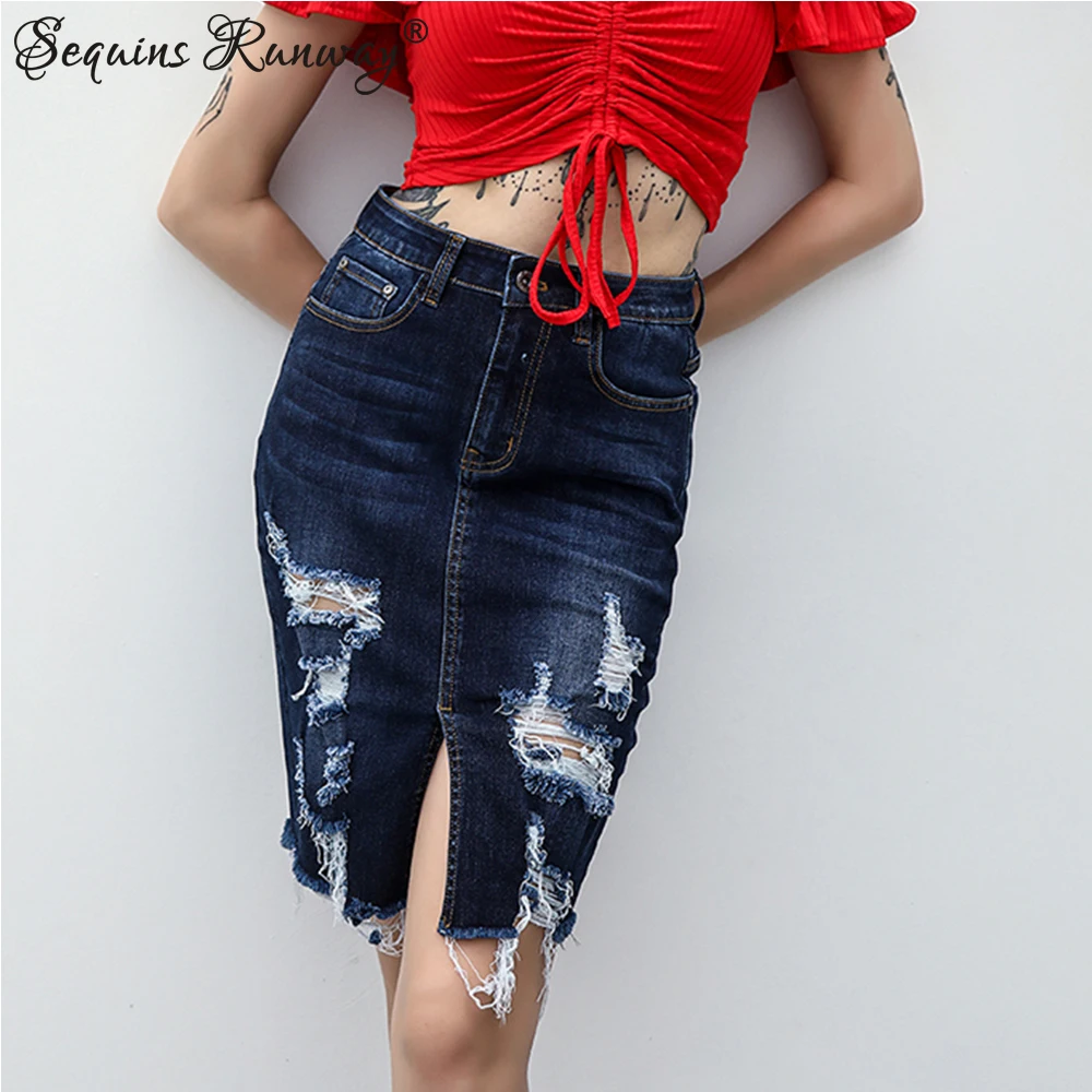 

Sexy vintage emo summer a line ripped denim skirt women clothes mini skirts womens y2k e girl high waist short jean pencil skirt