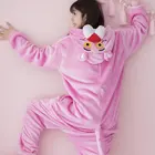 Пижама-кигуруми в виде единорога унисекс, теплая пижама в виде животных, свинки, для взрослых, женщин и мужчин, зимние костюмы для сна в стиле аниме, комбинезоны с мультяшным медведем