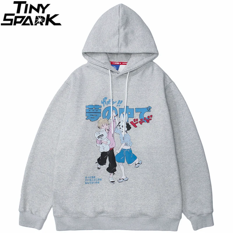 

Хип-хоп Харадзюку Толстовка уличная Толстовка японский Кани аниме печать с капюшоном Толстовка 2021 мужская хлопковая флисовая осенний пуло...