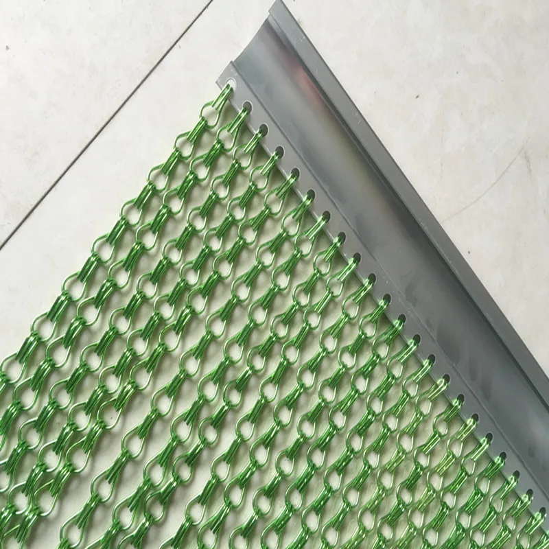 Анодированная обработка поверхности двойные крючки алюминиевая цепь занавеска |