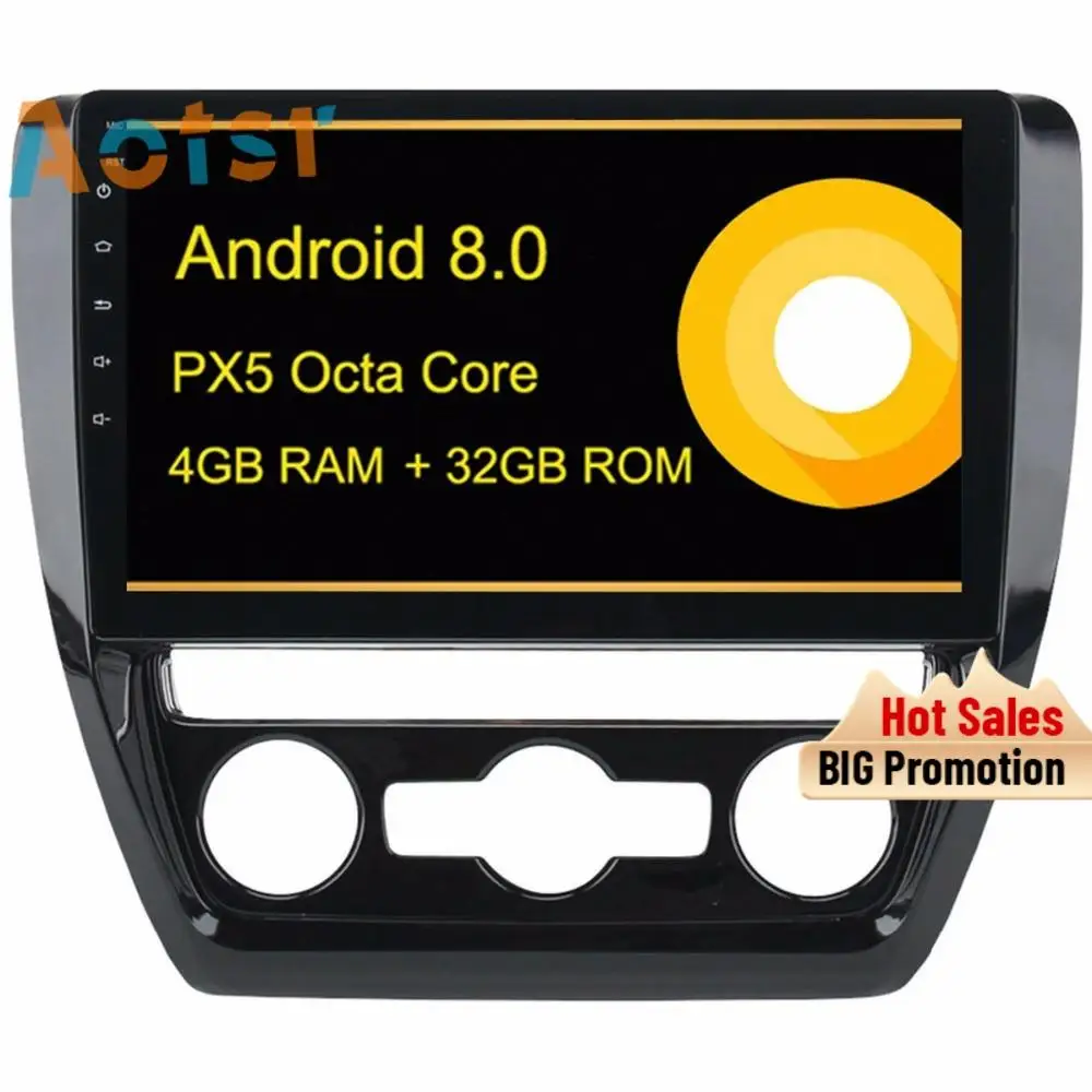 Автомобильный GPS радиоплеер на Android 8 0 головное устройство для Volkswagen VW Jetta 2011 2015 с