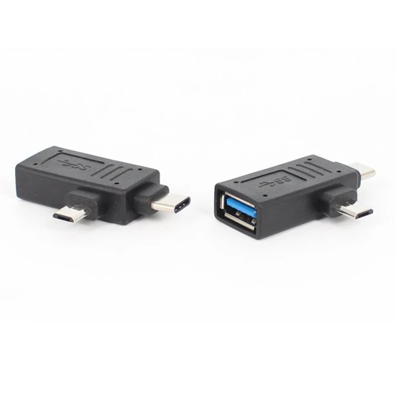 USB 3 0 A Женский к Micro & Type C Мужской OTG адаптер конвертер Черный|Компьютерные кабели и