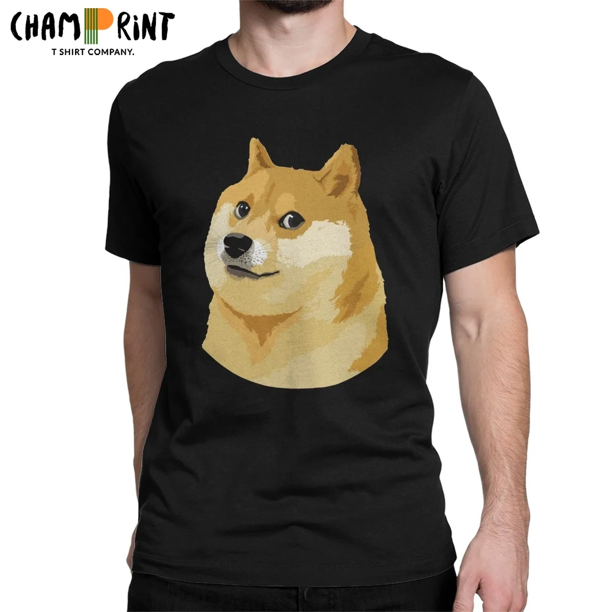 

Dogecoin Men's T Shirts Bitcoin Funny Tee Shirt Short Sleeve Crew Neck T-Shirt Cotton Gift Clothes
