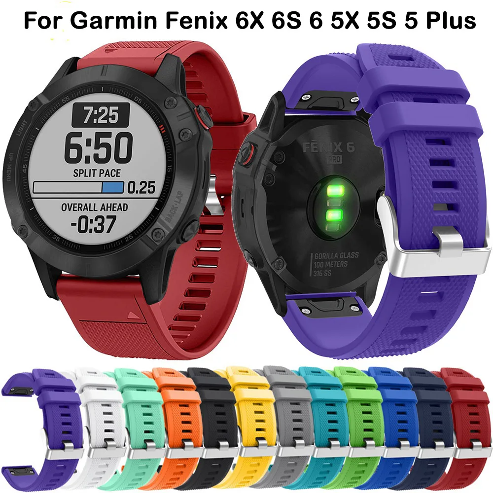 26 мм силиконовый ремешок для часов Ремешок Garmin Fenix 6X6 6S Pro 5X5 5S Plus 3 часы браслет