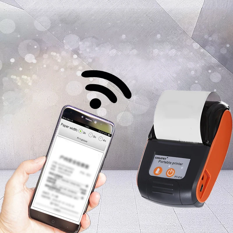GOOJPRT PT-210 Portable Thermal Printer Handheld 58mm Receipt for Retail Stores Restaurants Factories Logistics US Plug | Компьютеры и