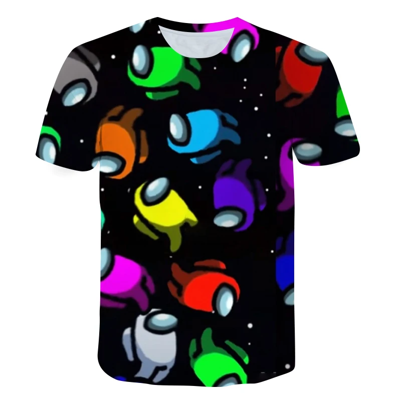 

2021 New Among Us T-shirt printing O-neck short-sleeved Football shirt American Imposter Game Boy Girl top fashion Baby Clothes