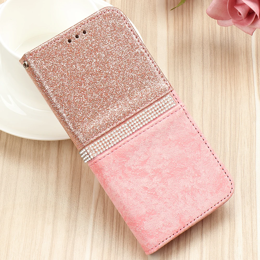 Роскошный блестящий чехол бумажник для телефона samsung Galaxy J3 2017 J5 2016 J6 плюс 2018