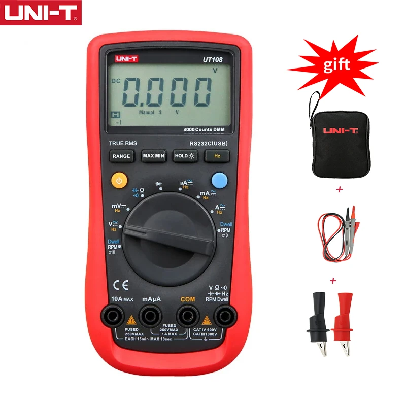 UNI T UT108 портативный автомобильный многоцелевой измерительный прибор с