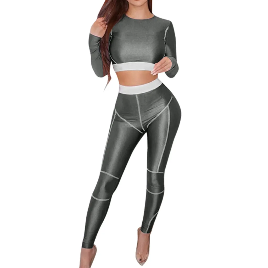 Набор для йоги женщин спортивная одежда тренировок 2 предмета спортивные топы с