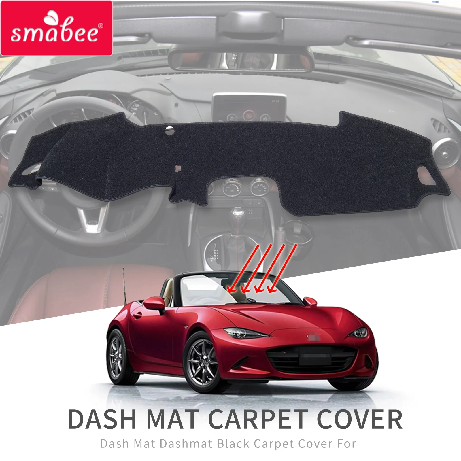 

Smabee Car Dashboard Cover Pad for Mazda MX-5 2015-2020 MX5 Miata 4th RF Roadster Anti-Slip Dash Mat Dashmat Accessories Carpet