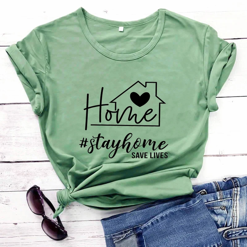 

Stay home Save Lives, рубашки, рубашки, Новое поступление, 2020, 100% хлопок, забавная футболка, рубашки для людей с дистанционным управлением, семейная безопасная футболка