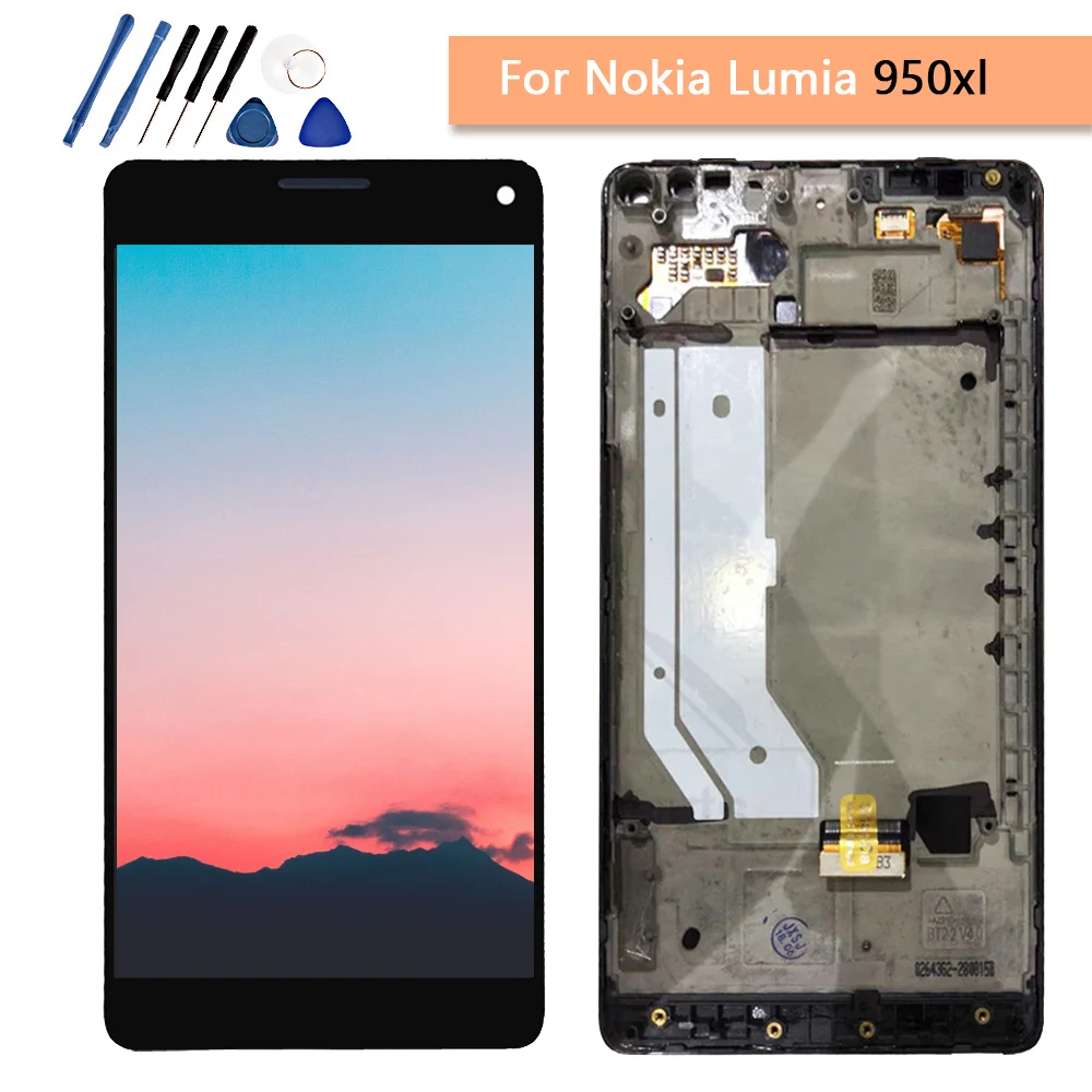 100% протестированный для Microsoft Nokia Lumia 950Xl ЖК-дисплей сенсорный экран с рамкой