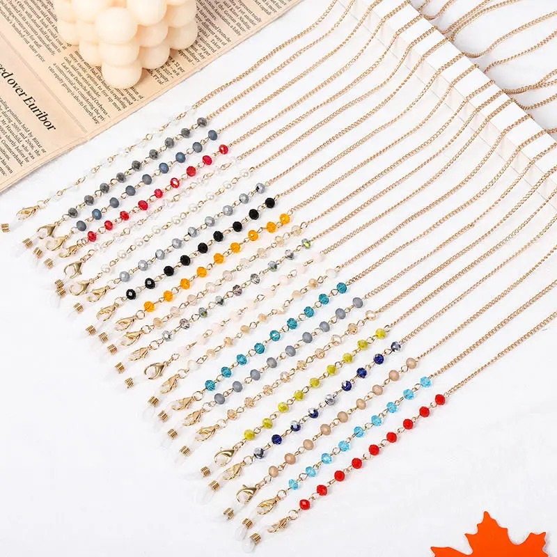 

Glasses Masks Chain Fashion Crystal Acrylic Beads Anti-slip Women Sunglasses Chain Belt Neck for Men Cord for Neck Lanyard Bead