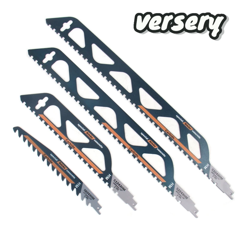 

Free Shipping 1PC 225/300/455/505mm Tungsten Carbide Alloy Reciprocating Saw Blades Saber Saw For Aerated Cement Bricks Concrete