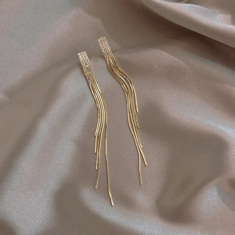 

Tassel Earrings 925 Sterling Silver Pin Jewelry for Women Party Luxury Temperament Earrings Sexy Women Jewelry Fashion Earrings