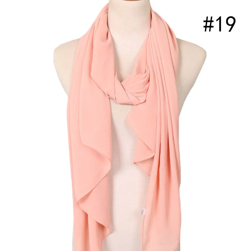 25 Colors Women Soft Long Scarf Muslim Hijab Shawl Wrap Chiffon Islamic Turban Headscarf Bandanas Ramadan Large Scarves 180*75cm