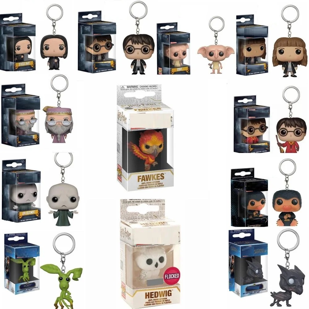 Фанко Новый ПОП СМУЩЕННЫЙ ФОКС ГЕДВИГ ПОТТЕР ДОББИ Фигурка Действий Ключница ГЕРМИОНА ВОЛДЕМОРТ Коллекция Подвеска для ключей для детей подарок.