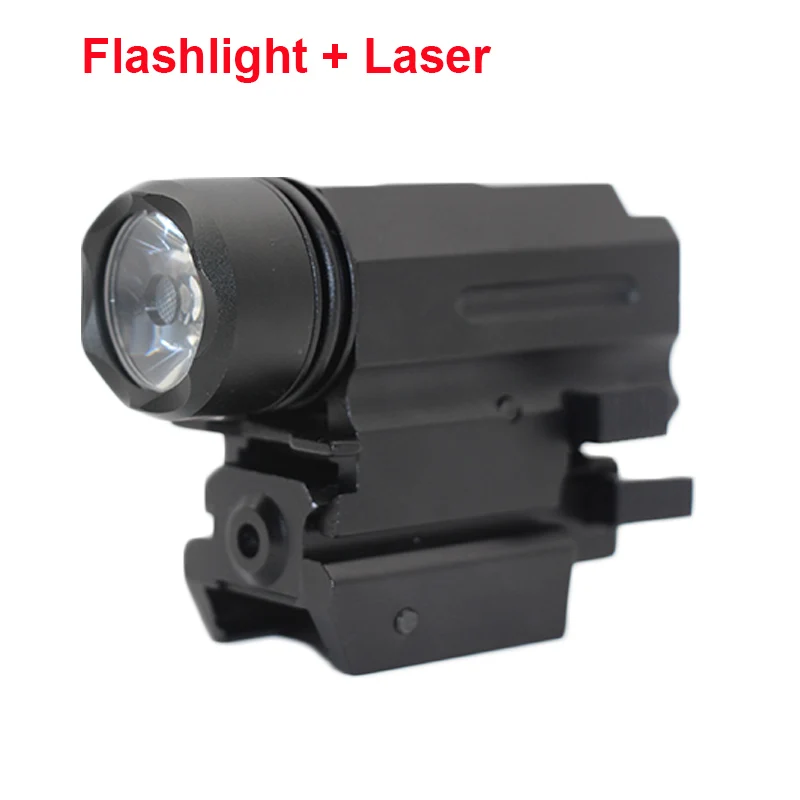 Flashligt and Laser Тактический красный точечный лазерный указатель прицел ручной фонарь для Глок 17 19 24 P226 страйкбол светодиодный Пистолет-горелка 20 мм рельсовый фонарь Крепление - Цвет: Flashligt and Laser