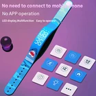 Модные ювелирные изделия, новинка 2021, многофункциональные водонепроницаемые часы с акулой, спортивные часы с шагомером, цветной браслет для занятий фитнесом